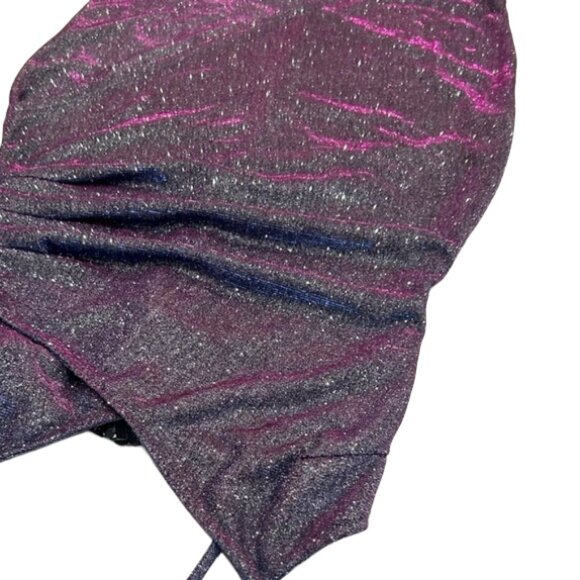 AKIRA Label Keep Up Ultra Shimmer Wrap Front Spaghetti Strap Mini Dress M - Picture 5 of 12